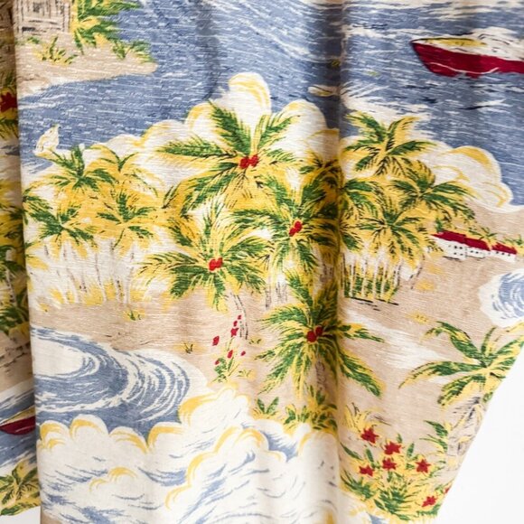 Vintage Bugle Boy Silk Blend Tropical Hawaiian Print Button Down Shirt XL - Picture 10 of 10